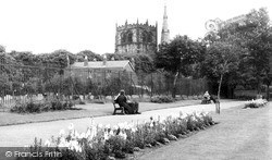 Coronation Park And The Parish Church c.1958, Ormskirk