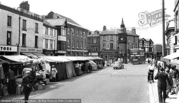 Photo of Ormskirk, Moor Street And Clock Tower c.1965