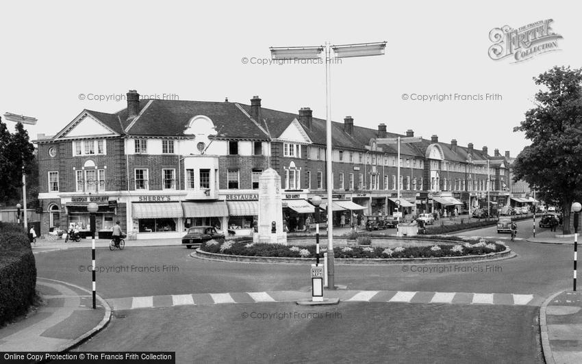 Orpington, the War Memorial and High Street c1960