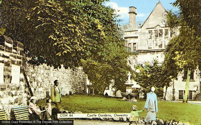 Photo of Oswestry, Castle Gardens c.1955