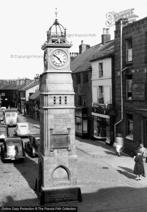 Photo of Otley, Market Place, Town Clock c.1955