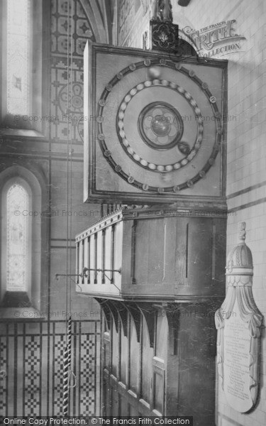 Photo of Ottery St Mary, Clock In The Church 1907