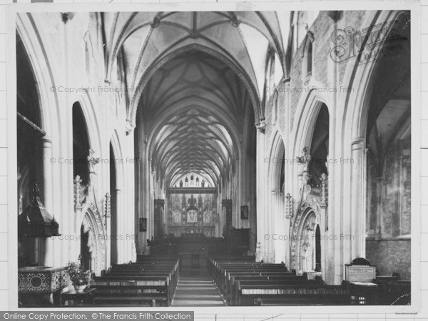 Photo of Ottery St Mary, The Church Nave c.1960