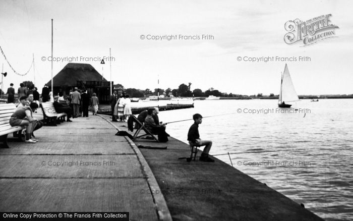 Photo of Oulton Broad, Fishing On The Quay c.1955