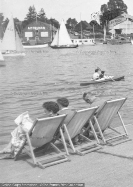 Photo of Oulton Broad, Relaxing By The Shore c.1960