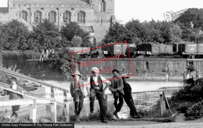 Photo of Outwell, Boys On The Canal Fence 1901