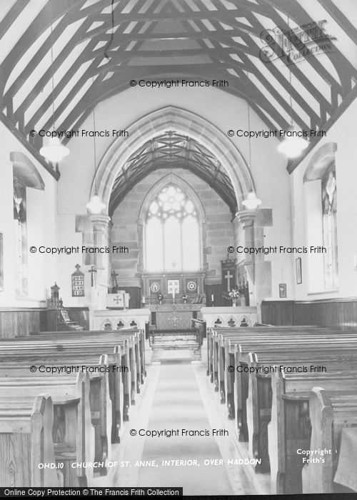 Photo of Over Haddon, Church Of St Anne Interior c.1960