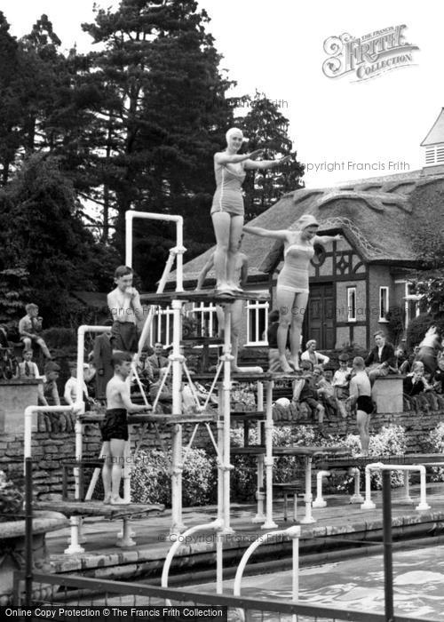 Photo of Overstone, The Swimming Pool, Diving Board c.1955