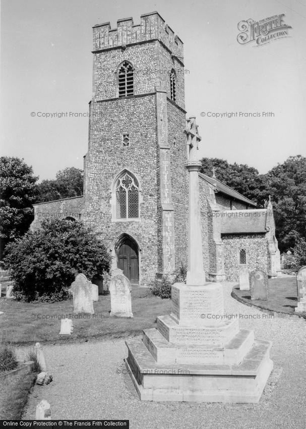 Overstrand, St Martin's Church and War Memorial c1960