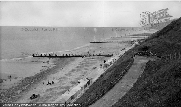 Photo of Overstrand, The Beach Looking East c.1955