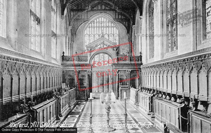 Photo of Oxford, All Souls College Chapel, West 1912