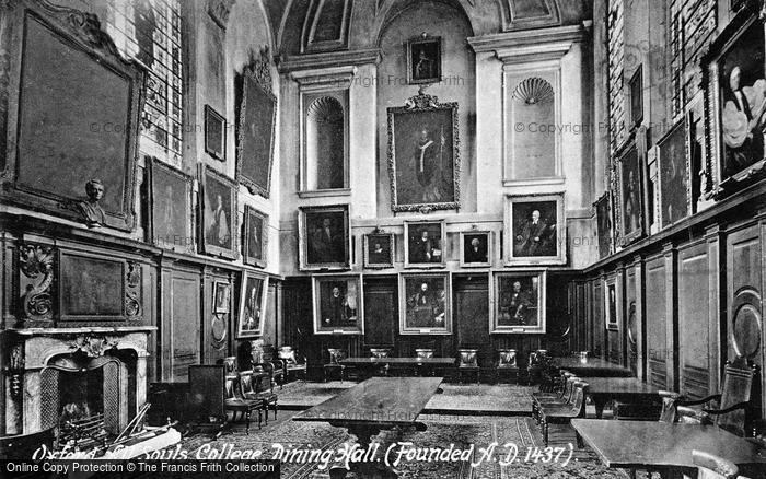 Photo of Oxford, All Souls College, Dining Hall c.1900