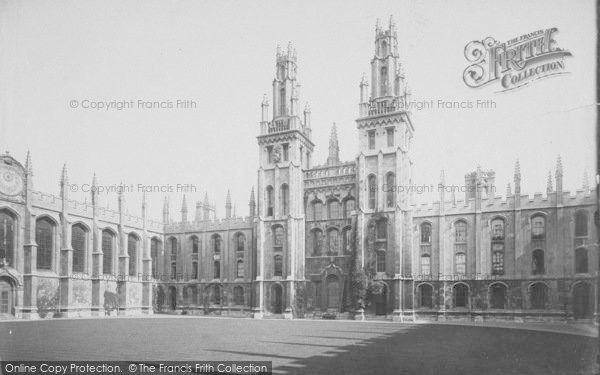 Photo of Oxford, All Souls College, Twin Towers 1890