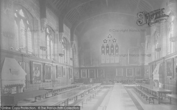 Photo of Oxford, Balliol College, Dining Hall Interior 1922