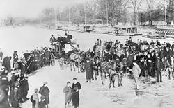 Coaches On The Frozen River Thames 1895, Oxford