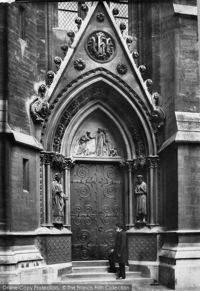 Photo of Oxford, Exeter College Chapel Door 1890