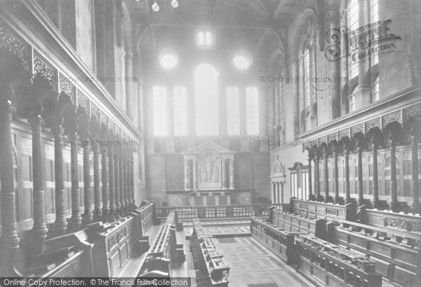 Photo of Oxford, Hertford College Chapel Interior 1922