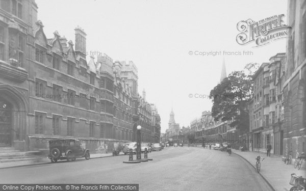 Photo of Oxford, High Street Showing Queen's College c.1955
