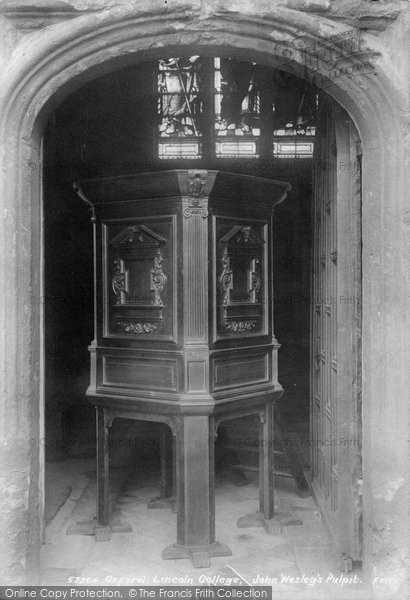 Photo of Oxford, Lincoln College, John Wesley's Pulpit 1907