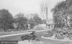 Magdalen College From Botanic Gardens 1890, Oxford