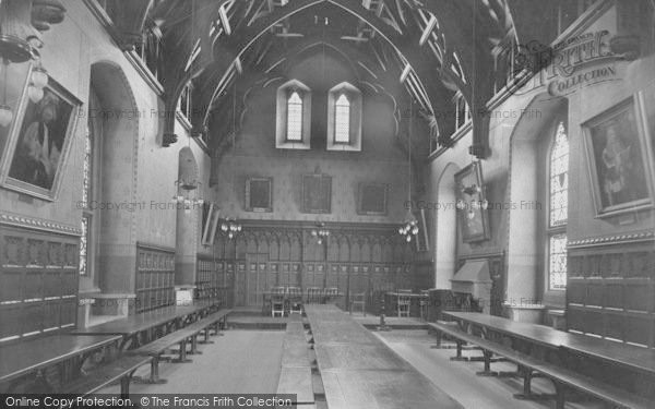 Photo of Oxford, Merton College, Dining Hall Interior 1912