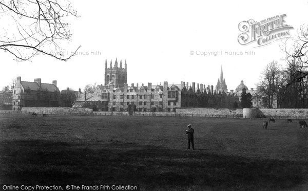 Photo of Oxford, Merton College From Meadow 1912