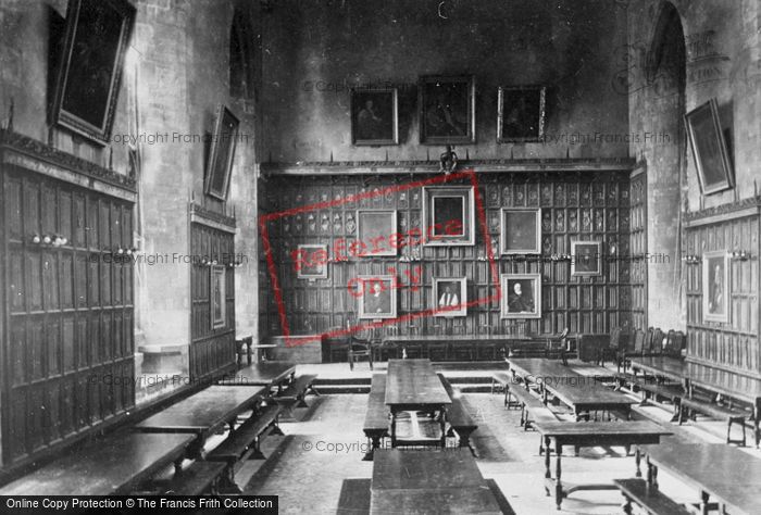 Photo of Oxford, New College, The Dining Hall 1912
