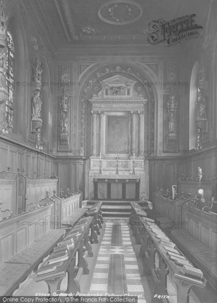 Photo of Oxford, Pembroke College Chapel 1907