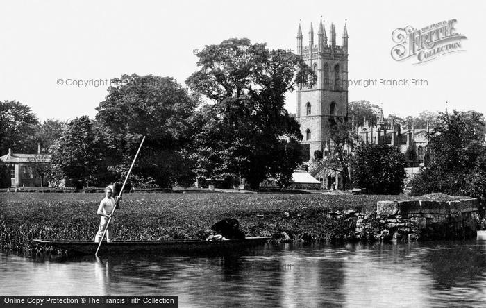 Photo of Oxford, Punting By Magdalen College 1890