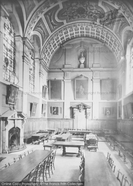 Photo of Oxford, Queen's College Dining Hall Interior 1912