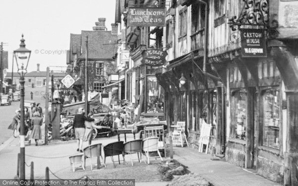 Photo of Oxted, Pavement Of Station Road West c.1955