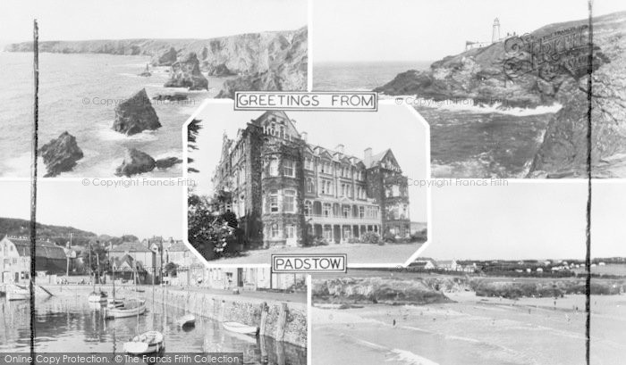Photo of Padstow, Composite, Greetings From Padstow c.1955