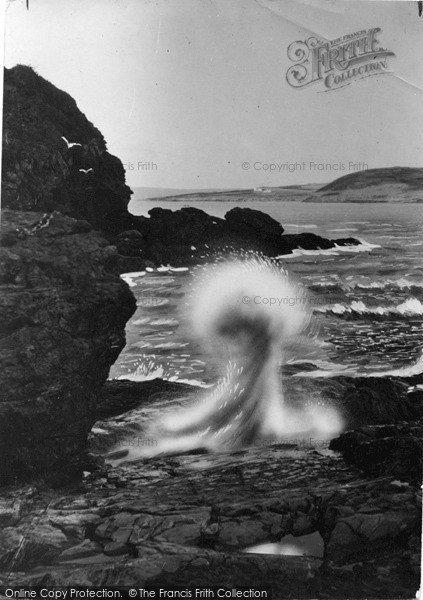 Photo of Padstow, Ship My Pumps, Showing Sea Blow Hole c.1935