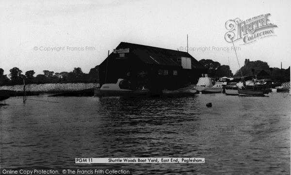 Photo of Paglesham, Shuttle Woods Boat Yard c.1955