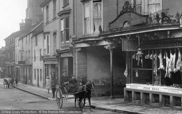 Photo of Paignton, Butchers' Shop In Church Street 1912