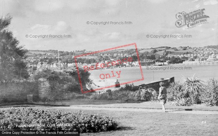 Photo of Paignton, From Cliff Gardens c.1955