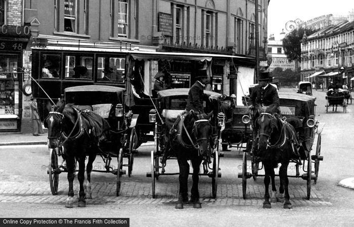 Photo of Paignton, Horse Drawn Cabs, Victoria Street 1912