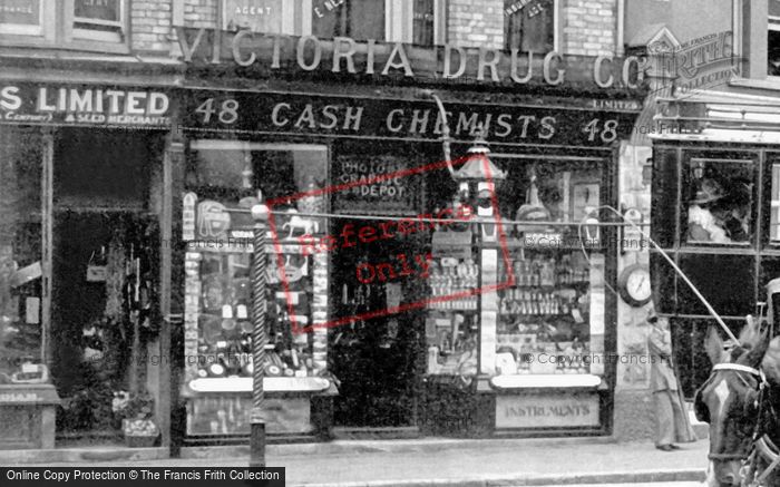 Photo of Paignton, Victoria Drug Store, Victoria Street 1912