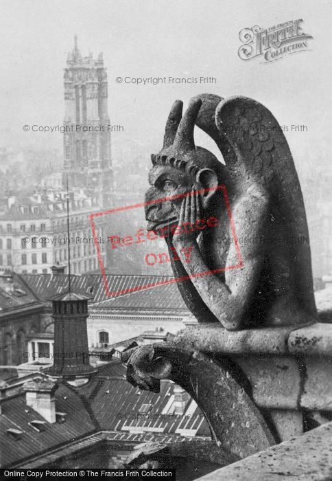 Photo of Paris, Notre Dame, Chimera c.1930