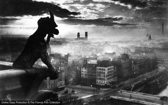 Photo of Paris, Notre Dame, Chimera c.1930