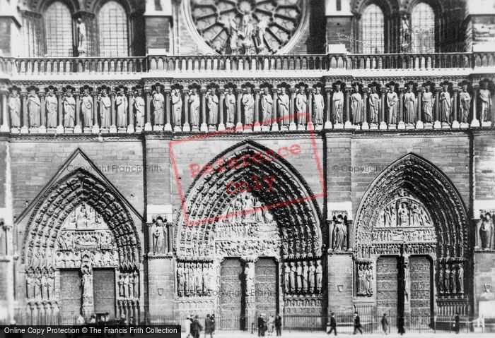 Photo of Paris, Notre Dame, Main Entrance c.1925