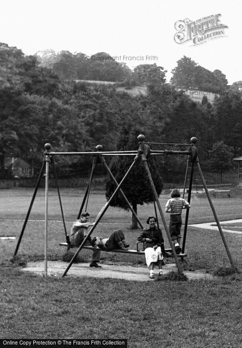 Photo of Pateley Bridge, The Recreation Ground, A Family On Plank Swing c.1955