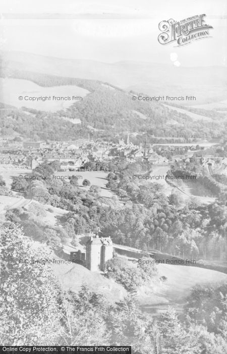 Photo of Peebles, Neidpath Castle, The River Tweed And The Town c.1935