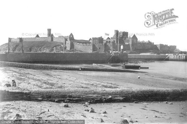 Photo of Peel, Castle From The Beach 1893