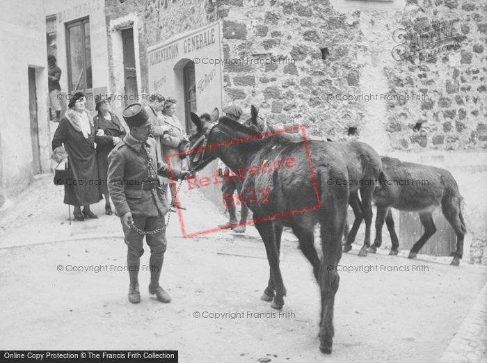 Photo of Peille, Soldier With Horse And General Store c.1939