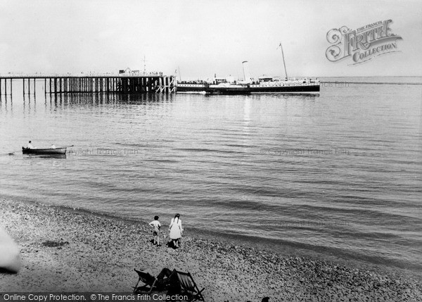 Photo of Penarth, Pleasure Steamer Leaving Pier c.1955