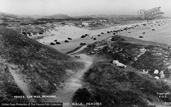 Photo of Pendine, Cliff Walk c.1955