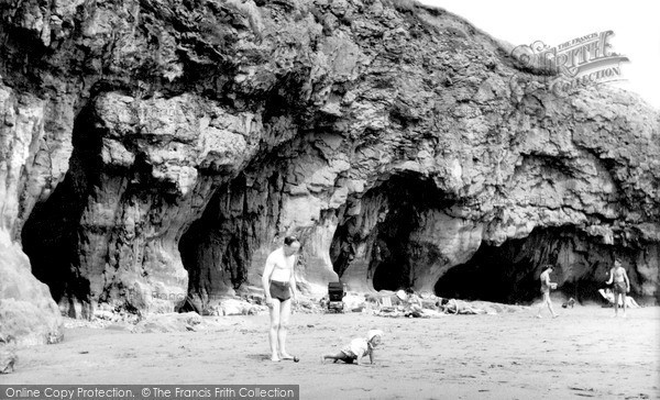 Photo of Pendine, The Rocks And Caves c.1955