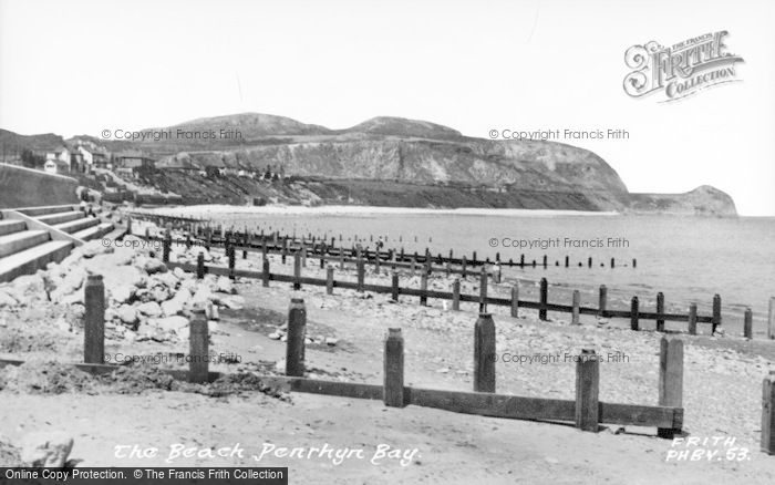 Photo of Penrhyn Bay, The Beach c.1955