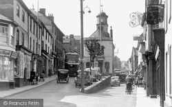 Town Clock From Lower Market Street c.1955, Penryn